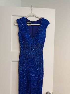 Primavera Couture Royal Blue Sequin Jumpsuit